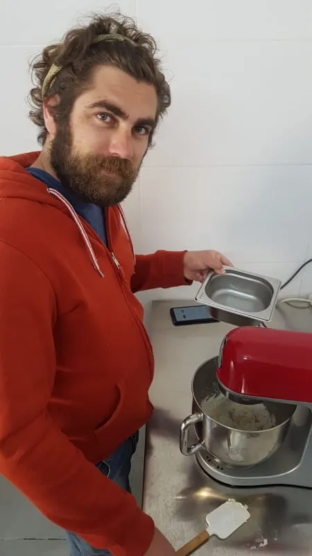 Max working on pizza dough - main experimentation